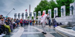 LI Honor Flight Volunteer Eric Weibolt honors veterans with performance of original song